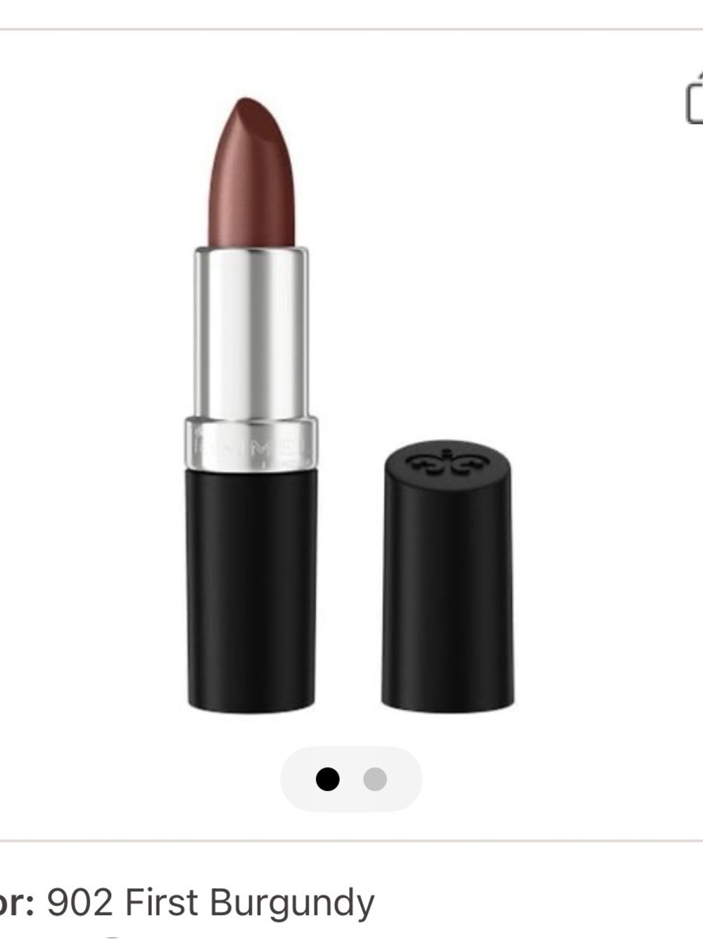 NWT Rimmel Lipstick First Burgundy 902 frosted long lasting Full Size 4 grams